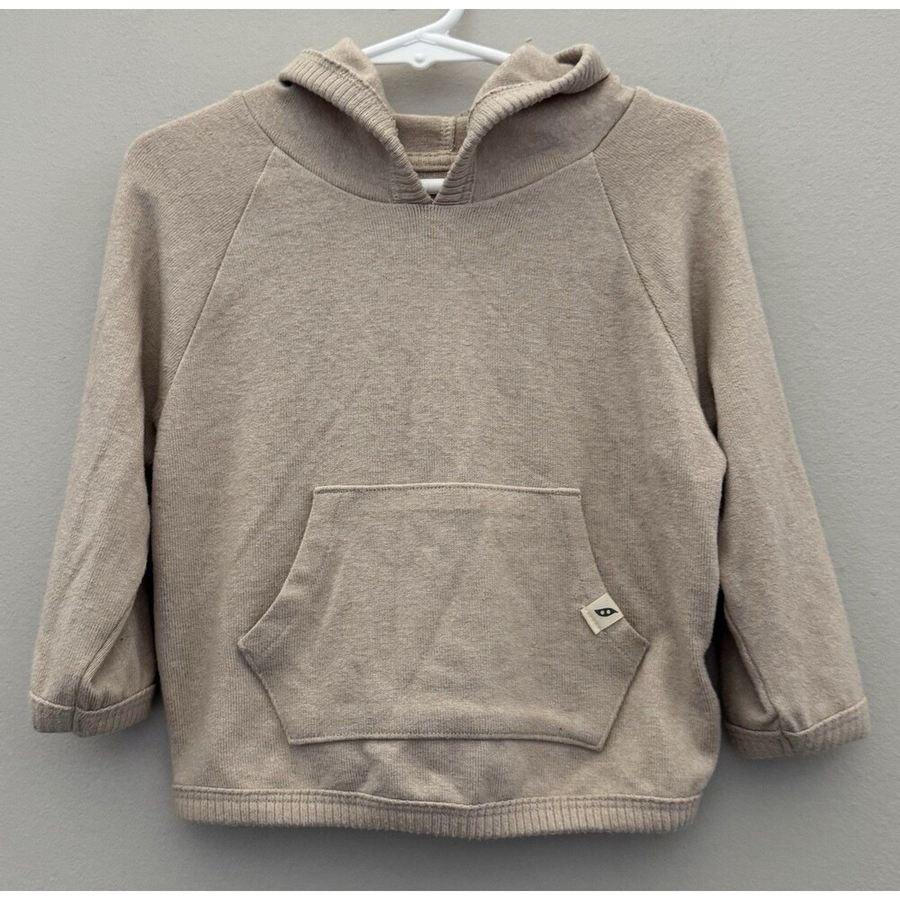 Easy Peasy Gender Neutral Beige Soft Hooded Sweater Kangaroo Pocket Size 18M